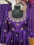 GORGEOUS CHINON SILK ZARI SEQUENCE EMBROIDERY WORK TOP SHARARA WITH DUPATTA WEDDING WEAR WHOLESALE PRICE ETHNIC GARMENT (4)