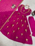 GORGEOUS GEORGETTE THREAD WITH SEQUENCE WORK GOWN BOTTOM WITH DUPATTA WEDDING WEAR WHOLESALE PRICE ETHNIC GARMENT (6)