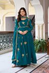 GORGEOUS GEORGETTE THREAD WITH SEQUENCE WORK GOWN BOTTOM WITH DUPATTA WEDDING WEAR WHOLESALE PRICE ETHNIC GARMENT (3)