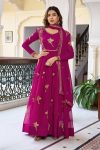 GORGEOUS GEORGETTE THREAD WITH SEQUENCE WORK GOWN BOTTOM WITH DUPATTA WEDDING WEAR WHOLESALE PRICE ETHNIC GARMENT (6)