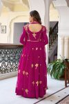 GORGEOUS GEORGETTE THREAD WITH SEQUENCE WORK GOWN BOTTOM WITH DUPATTA WEDDING WEAR WHOLESALE PRICE ETHNIC GARMENT (6)
