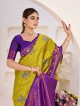 LATEST BANARASI ART SILK BUTTERFLY ZARI WORK WITH WOVEN BORDER SAREE WITH UNSTITCHED BLOUSE FESTIVAL WEAR WHOLESALE PRICE ETHNIC GARMENT (4)