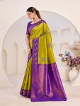 LATEST BANARASI ART SILK BUTTERFLY ZARI WORK WITH WOVEN BORDER SAREE WITH UNSTITCHED BLOUSE FESTIVAL WEAR WHOLESALE PRICE ETHNIC GARMENT (4)