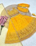 LATEST CHINON SILK SEQUENCE EMBROIDERY WORK KID’S LEHENGA CHOLI WITH DUPATTA FESTIVAL WEAR WHOLESALE PRICE ETHNIC GARMENT (14)