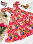 LATEST COTTON DIGITAL FLORAL PRINT KID’S GOWN CASUAL WEAR WHOLESALE PRICE ETHNIC GARMENT (17)