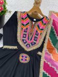 LATEST COTTON EMBROIDERY SEQUENCE WORK WITH REAL MIRROR WORK TOP BOTTOM WITH DUAPTTA FESTIVE WEAR WHOLESALE PRICE ETHNIC GARMENT (3)