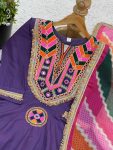 LATEST COTTON EMBROIDERY SEQUENCE WORK WITH REAL MIRROR WORK TOP BOTTOM WITH DUAPTTA FESTIVE WEAR WHOLESALE PRICE ETHNIC GARMENT (3)
