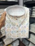 LATEST COTTON SEQUENCE WORK AND PRINTED MEN’S KURTA PAYJAMA PARTY WEAR WHOLESALE PRICE ETHNIC GARMENT (36)