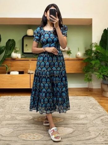 LATEST COTTON SILK DIGITAL PRINT WORK ONE PIECE DRESS RAMA