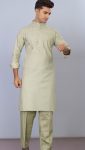 LATEST COTTON THREAD LACE WORK MEN'S KURTA PAYJAMA PISTA