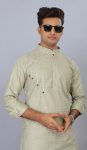 LATEST COTTON THREAD LACE WORK MEN’S KURTA PAYJAMA FESTIVE WEAR WHOLESALE PRICE ETHNIC GARMENT (10)