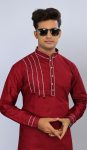 LATEST COTTON THREAD LACE WORK MEN’S KURTA PAYJAMA FESTIVE WEAR WHOLESALE PRICE ETHNIC GARMENT (8)