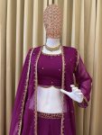 LATEST FAUX GEORGETTE LIGHT EMBROIDERY BORDER WORK LEHENGA BLOUSE SHRUG WITH DUPATTA PARTY WEAR WHOLESALE PRICE ETHNIC GARMENT (20)