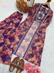 LATEST GEORGETTE DIGITAL PRINT WITH EMBROIDERY SEQUENCE WORK BLOUSE SHARARA WITH SHRUG PURPLE