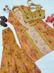 LATEST GEORGETTE DIGITAL PRINT WITH EMBROIDERY SEQUENCE WORK BLOUSE SHARARA WITH SHRUG PARTY WEAR WHOLESALE PRICE ETHNIC GARMENT (11)