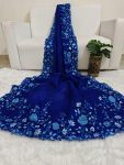 LATEST GEORGETTE EMBROIDERY WORK SAREE WITH UNSTITCHED BLOUSE PARTY WEAR WHOLESALE PRICE ETHNIC GARMENT (6)