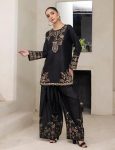 LATEST NATURAL CREPE EMBROIDERY WITH MULTI COLOR TREAD AND HAND WORK KURTI PALAZZO SET FESTIVE WEAR WHOLESALE PRICE ETHNIC GARMENT (6)