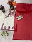 LATEST NATURAL CREPE EMBROIDERY WITH THREAD WORK TOP BOTTOM WITH DUPATTA OFFICE WEAR WHOLESALE PRICE ETHNIC GARMENT (2)