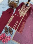 LATEST SATIN SILK EMBROIDERY SEQUENCE & CODING DORI WORK TOP BOTTOM WITH DUPATTA FESTIVE WEAR WHOLESALE PRICE ETHNIC GARMENT (2)