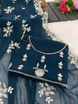 LATEST SHIMMER SILK SEQUENCE EMBROIDERY WORK SAREE WITH UNSTITCHED BLOUSE WEDDING WEAR WHOLESALE PRICE ETHNIC GARMENT (9)