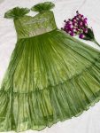 LATEST TISSUE SILK HANDWORK ONE PIECE FESTIVE WEAR WHOLESALE PRICE ETHNIC GARMENT (7)