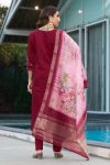 LATEST VISCOSE SILK MULTI EMBROIDERY THREAD, WITH HAND WORK TOP BOTTOM WITH DUPATTA OFFICE WEAR WHOLESALE PRICE ETHNIC GARMENT (8)
