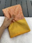 MODERN BANARASI HANDLOOM GOLDEN TISSUE SILK LUCKNOWI WORK SAREE WITH UNSTITCHED BLOUSE WEDDING WEAR WHOLESALE PRICE ETHNIC GARMENT (8)
