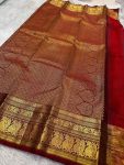 MODERN BANARASI SOFT SILK GOLD ZARI WEAVING WORK SAREE WITH UNSTITCHED BLOUSE FESTIVE WEAR WHOLESALE PRICE ETHNIC GARMENT (4)