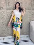MODERN BUTTER COTTON DIGITAL PRINT WORK CO-ORD SET CREAM