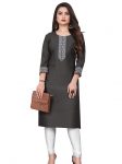 MODERN COTTON MAHARANI LACE WORK ONLY KURTI GREY