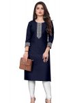 MODERN COTTON MAHARANI LACE WORK ONLY KURTI BLUE