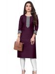MODERN COTTON MAHARANI LACE WORK ONLY KURTI WINE