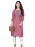 MODERN COTTON MAHARANI LACE WORK ONLY KURTI PEACH