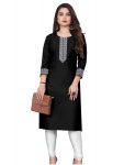 MODERN COTTON MAHARANI LACE WORK ONLY KURTI BLACK