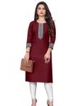 MODERN COTTON MAHARANI LACE WORK ONLY KURTI MAROON