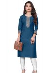 MODERN COTTON MAHARANI LACE WORK ONLY KURTI TEAL