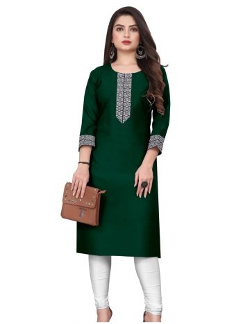 MODERN COTTON MAHARANI LACE WORK ONLY KURTI GREEN