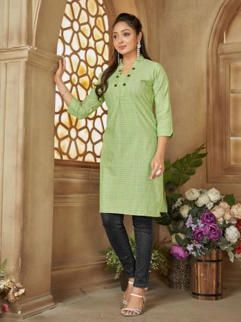 MODERN COTTON PRINTED WORK KURTI PISTA