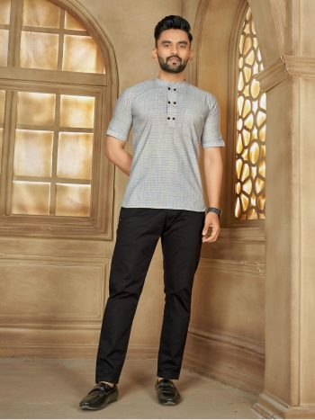 MODERN COTTON PRINTED WORK MEN'S SHIRT GREY