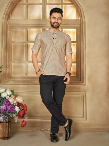 MODERN COTTON PRINTED WORK MEN'S SHIRT BROWN