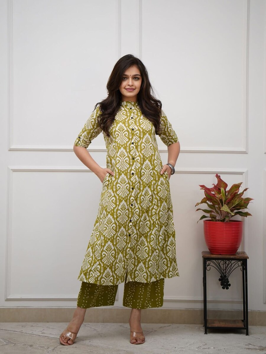 MODERN COTTON PRINTED WORK TOP PENT SET OFFICE WEAR WHOLESALE PRICE ETHNIC GARMENT (3)