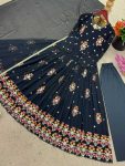 MODERN GEORGETTE EMBROIDERY SEQUENCE WORK GOWN BOTTOM WITH DUPATTA FESTIVE WEAR WHOLESALE PRICE ETHNIC GARMENT (2)
