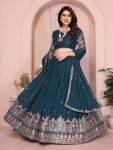 MODERN GEORGETTE EMBROIDERY WORK LEHENGA CHOLI WITH DUPATTA WEDDING WEAR WHOLESALE PRICE ETHNIC GARMENT (23)