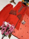 MODERN GEORGETTE THREAD AND SEQUENCE EMBROIDERY WORK TOP PALAZZO WITH DUPATTA OCCASIONAL WEAR WHOLESALE PRICE ETHNIC GARMENT (19)