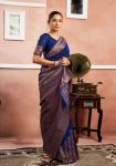 MODERN LICHI SILK JACQUARD WORK SAREE WITH UNSTITCHED BLOUSE FESTIVE WEAR WHOLESALE PRICE ETHNIC GARMENT (5)