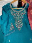 MODERN MARINA SILK MULTI EMBROIDERY THREAD, WITH HAND WORK TOP BOTTOM WITH DUPATTA FESTIVAL WEAR WHOLESALE PRICE ETHNIC GARMENT (3)