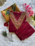 MODERN ROMAN SILK EMBROIDERY WITH SEQUENCE WORK TOP BOTTOM WITH DUPATTA FESTIVE WEAR WHOLESALE PRICE ETHNIC GARMENT (4)