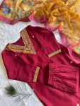 MODERN ROMAN SILK EMBROIDERY WITH SEQUENCE WORK TOP BOTTOM WITH DUPATTA FESTIVE WEAR WHOLESALE PRICE ETHNIC GARMENT (4)