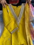 MODERN ROMAN SILK EMBROIDERY WITH SEQUENCE WORK TOP BOTTOM WITH DUPATTA OFFICE WEAR WHOLESALE PRICE ETHNIC GARMENT (4)
