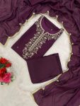MODERN ROMAN SILK EMBROIDERY WORK TOP BOTTOM WITH DUPATTA FESTIVE WEAR WHOLESALE PRICE ETHNIC GARMENT (7)
